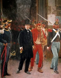 Risorgimento : arrestation du patriote et homme politique italien Carlo Poerio (1803-1867), Naples, Museo Nazionale di San Martino