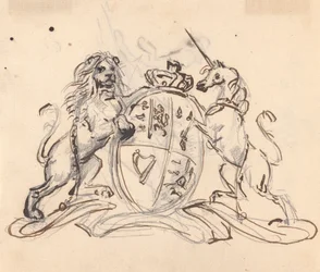 Blason flanqué d