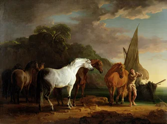 Gulliver prenant congé définitivement du pays des Houyhnhnms, c.1769