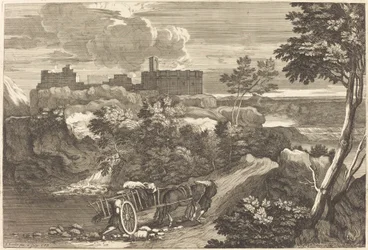Paysage avec chariot