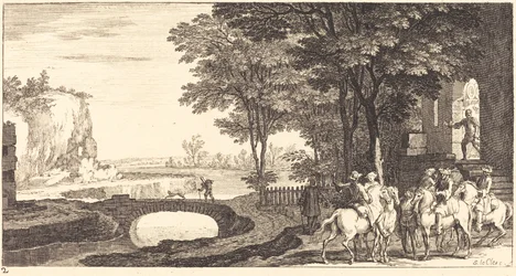 Paysage avec cavaliers et pont
