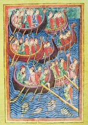 Les Vikings débarquant en Angleterre lors de la deuxième vague de migration