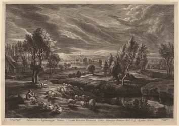 Paysage avec un village