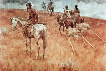 Indiens Sioux en mouvement