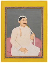 Portrait assis de Ram Chandra Lahiri, Dewan de Cooch Bewar (1829 - 1842, c. 1840)