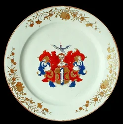 Un plat en porcelaine Imari chinois avec les armoiries de Valckenier d