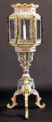 Lanterne de Canton sur base trépied, chinoise