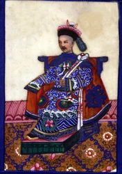 Mandarin chinois. Peinture sur papier de riz.