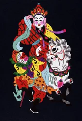 Découpe de papier chinois colorée