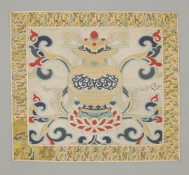 Huit objets précieux bouddhistes, vase