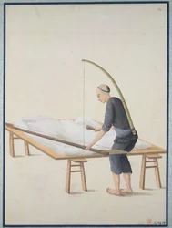 Ébouriffage du coton, pour des couettes, vers 1800