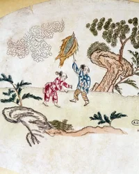 Personnages de cerf-volant - Estampe chinoise