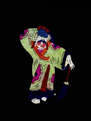 Personnage masculin. Découpage de papier peint ou "Jian Zhi", art populaire chinois, Pékin.