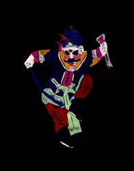 Personnage masculin pratiquant un art martial avec une épée. Découpage de papier peint ou "Jian Zhi", art populaire chinois, Pékin.