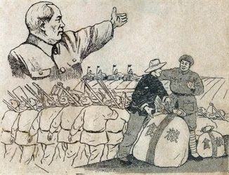 Le président Mao (1893-1976) montrant la voie de l