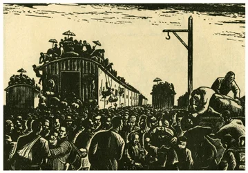 Réfugiés arrivant à la gare de Kweilin, Ts