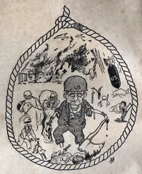 La corde de la justice qui attend les Américains. Caricature, dans "L