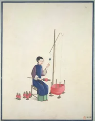 Tissage de la soie, vers 1800