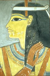 Égypte ancienne, peinture murale, déesse Hathor, tombe de Horemheb, Thèbes