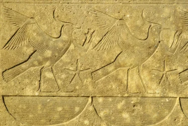 Égypte ancienne, peinture murale/sculpture, Alouettes, représentant les diverses tribus d