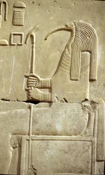 Égypte ancienne, peinture murale, Le dieu Thot, Temple de Séthi Ier, Abydos