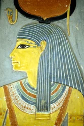 Égypte ancienne, Peinture murale/sculpture, Déesse Isis, Déesse de la fertilité, Tombe de Horemheb, Thèbes Tombe des Nobles