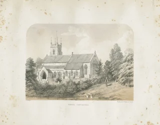 Église de Colwich : lithographie teintée