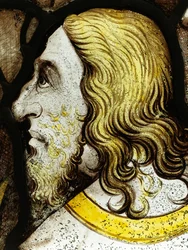 Section conservée de la grande fenêtre orientale à York Minster : 