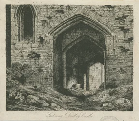 Château de Dudley - La porte (eau-forte)