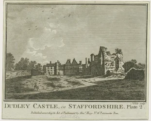 Château de Dudley - Le donjon (gravure sur cuivre)