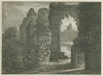 Château de Dudley - Le Donjon : eau-forte