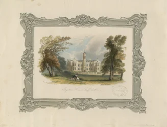 Ingestre Hall (gravure sur acier, colorée à la main)