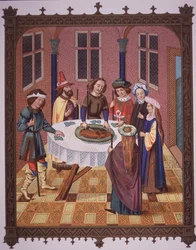 Cérémonie de la Pâque juive (lithographie en couleur)