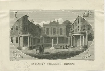 Oscott - Collège St. Mary : gravure sur acier, nd [?19e siècle] (impression)