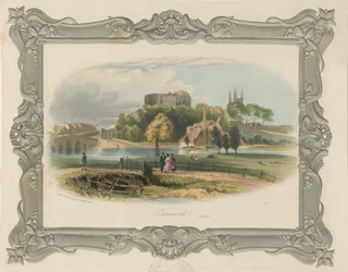 Château de Tamworth : gravure sur acier (teintée), nd [c 1841] (impression)