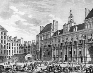 Attaque de la maison commune (hôtel de ville) le 29 juillet 1794 à Paris par les troupes de la Convention. Paris, Bibliothèque de l