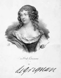 Françoise Marguerite de Sévigné, comtesse de Grignan (1648-1705), fille de Marie de Rabutin-Chantal, marquise de Sévigné dite Madame de Sévigné (1626-1696) - gravure, n.d.