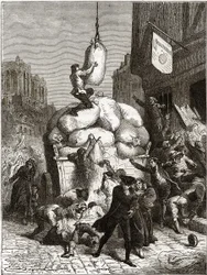 La guerre des farines : Pillage des boulangeries à Paris, vers 1775 (premiers fruits de la Révolution française)