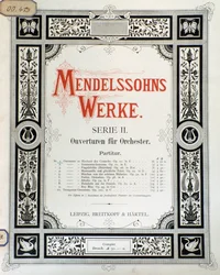 Couverture de la partition "Ouverture Op. 10 pour orchestre" par Felix Mendelssohn (lithographie en couleur)