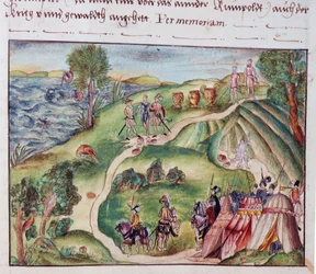 Paysage vénézuélien avec un campement espagnol, d