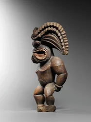 Figure hawaïenne, style kona, représentant le dieu de la guerre, ku ka ’ili moku, vers 1780-1820