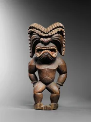 Figure hawaïenne, style kona, représentant le dieu de la guerre, ku ka ’ili moku, vers 1780-1820