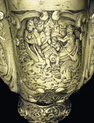 Coupe nautile montée, Nagyszeben, milieu du XVIIe siècle (détail)