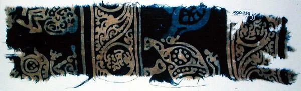 Fragment de textile imprimé en bloc, indien