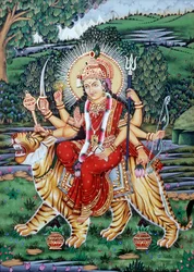 Déesse Durga Peinture miniature