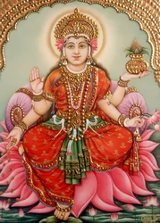 Miniature de la déesse Lakshmi sur ivoire