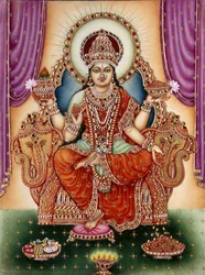 Miniature de la déesse Lakshmi sur ivoire