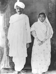 Kasturba (1869-1944) et Mahatma Gandhi (1869-1948)