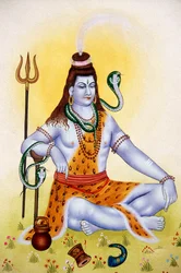 Seigneur Shiva Shanker, miniature sur papier