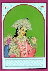 Peinture miniature de la reine moghole Mumtaz Mahal